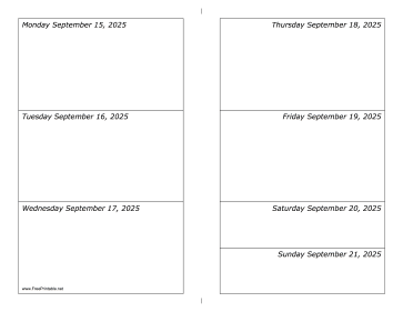 09/15/2025 Weekly Calendar-landscape Calendar