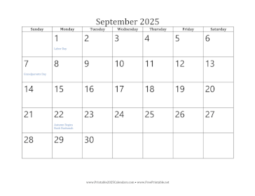 September 2025 Calendar Calendar