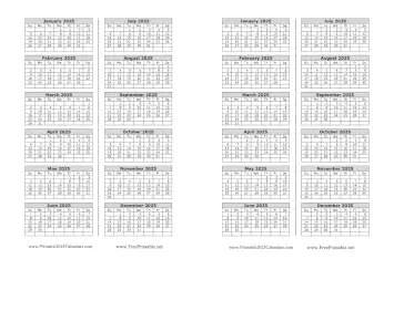 2025 Calendar Bookmark Calendar