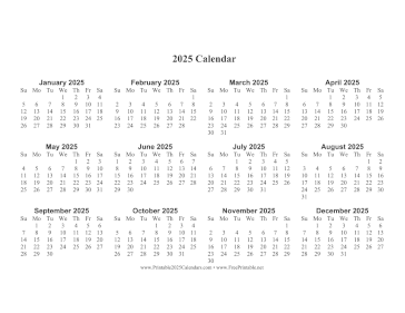 2025 Calendar One Page Large Horizontal Calendar