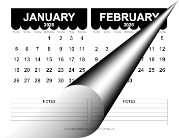 2025 Cute Scallop Calendar Calendar