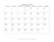 January 2025 Calendar