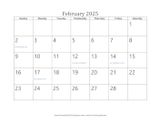 February 2025 Calendar