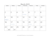 March 2025 Calendar calendar