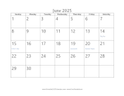 June 2025 Calendar calendar