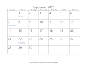 September 2025 Calendar