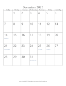 December 2025 Calendar (vertical)