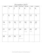 December 2025 Calendar (vertical) calendar