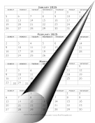 2025 Calendar Four Months Per Page