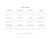 2025 Calendar on one page (horizontal holidays in red)