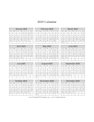 2025 Calendar on one page (vertical grid)
