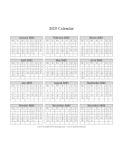 2025 Calendar on one page (vertical months run across page week starts on Monday)